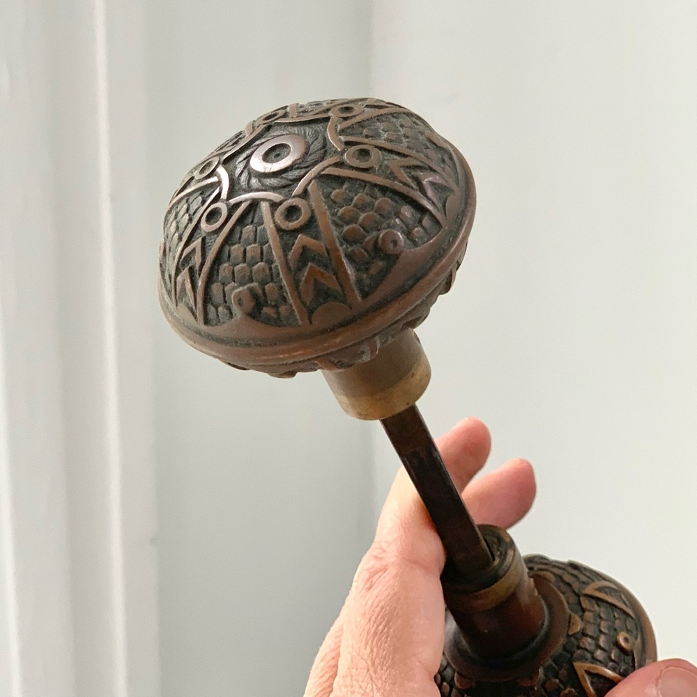 antique Victorian Eastlake style metal doorknob